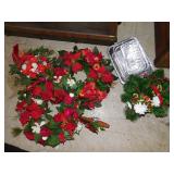 CHRISTMAS WREATHES, SATIN BULBS ETC.