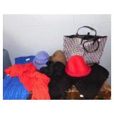 DNKY PURSE; SCARVES & HATS