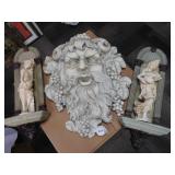 WALL DECORATION, FACE AND 2 FIGURES COMPOSITION