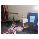 GOLF CLUBS, BALANCE SCALE, ETC.