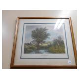 PRINT AND 24" X 20" BEVELED MIRROR - 22" X 25"