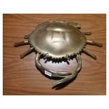 BRASS CRAB LARGE HINGED LID