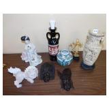 ORIENTAL VASE BASE HAS CHIP, WOOD DÉCOR, WOMAN