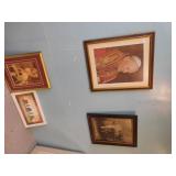 POPE PRINT, GIRL W/ KITTENS, ANCESTRAL W/ CHIP ON