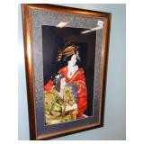 ORIENTAL MALE AND FEMALE FIGURE IN SHADOW BOX