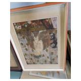 FRAMED ARTWORK, ARTICHOKE PRINT WITH UNIQUE FRAME