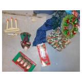 TOTE FILLED WITH CHRISTMAS LIGHTS SILKS ETC.