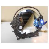 ROUND MIRROR WITH BEAUTIFUL METAL LEAVES AND