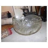 LARGE PUNCH AND 4" ART GLASS VASE