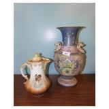 LAUGHLIN PITCHER LID DAMAGED HAND PAINTED, JAPAN