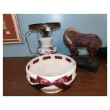 LAMP, HORSE FIGURE, ETC.