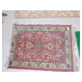 THREE AREA RUGS 38" X 27, BEIGE 45" X 28