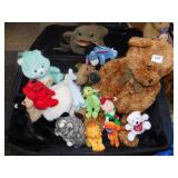STUFFED ANIMAL GROUP MANY NEW AND SUITCASE ON