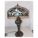 STAINED GLASS LAMP 26" H TWO BULBS