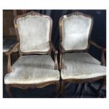 HOST CARVED BACK HENREDON ARMCHAIRS LIGHT BLUE