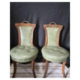 HICKORY LEATHER SEAT TUFTED SEAT CHAIRS 36" HX