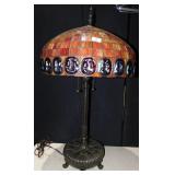 STAINED GLASS LAMP 36" H X 18" WIDE SHADE TWO