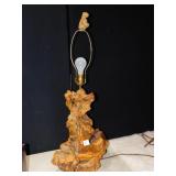 CYPRUS WOOD LAMP 22" H
