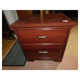 25" H X 23" W X 17" D CHERRY 2 DRAWER SIDE TABLE