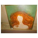 PORTRAIT OF WOMAN ON CANVAS 24" X 24" SIGNED LR