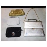 FOUR EVENING BAGS BEADED AND MESH