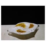 ART GLASS WHITE/ SWIRL BOWL 12"