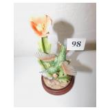 STEFANI HUMMINGBIRD WITH WOODEN PEDESTAL