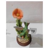 HUMMINGBIRD BY STEFANI WITH WOODEN PEDESTAL