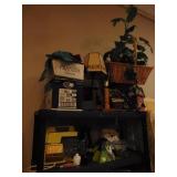 4 SHELVES FILLED MIXER, BASKET W/ SILKS