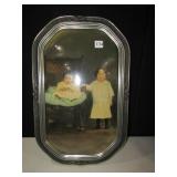 FRAMED VINTAGE PORTRAIT, ROUNDED GLASS, 22.5" X