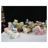 ASSORTMENT OF CERAMIC PLANTERS/ FIGURINES