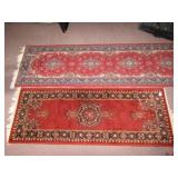RUGS LARGEST 86" X 23", 62" X 22", DARK RUG 31"
