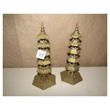 PAGODA BRASS 8" H PAIR