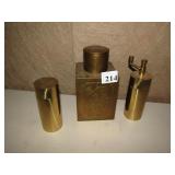 TEA JAR BRASS ETCHED AND SALT & PEPPER GRINDER