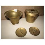 10" H HINGED BOX, BOWL AND 2 DIVIDED DISHES