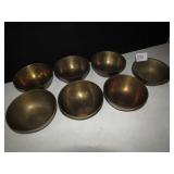 7 BRASS MADE CHINA BOWLS 4.5" W X 1.75" H