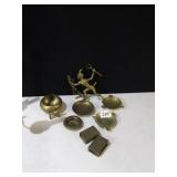 DEVIL FIGURE, DOG ON SIDE BRASS BOWL, MATCH