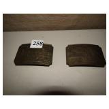 BRASS BELT BUCKLES TEXAS AND PROMETHEUS