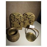 TWO FOLDING BOOKEND, VASE, ETC.