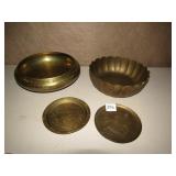 BRASS ORNATE BOWL 3" H X 9.5" ROUND, ETC.