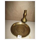 FOOTED ROUND BOWL, VASE 9" H