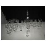 ETCHED STEMWARE, DECANTER