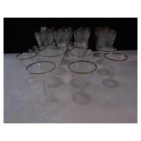 GOLD RIM ETCHED GLASSES, 3 SIZES