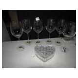 6 WINE GLASSES W/ MARKERS