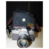 MINOLTA SRT200 50MM AND CAMERA BAG