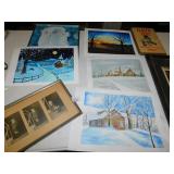 OWL PICTURE, WIDENER WINTER SCENES, 4 SECTIONAL