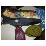 TENT CANOPY ONLY, LEATHER GLOVES, HAT, 3 CAMERA