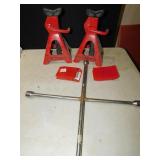 JACK STANDS, TIRE IRON