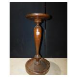 WALNUT PEDESTAL 23" H X 9.5" ROUND CHIP ON BASE