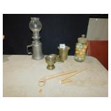 PEWTER PIECES, HORNS MARBLE SOAP, DAMAGE PIPE